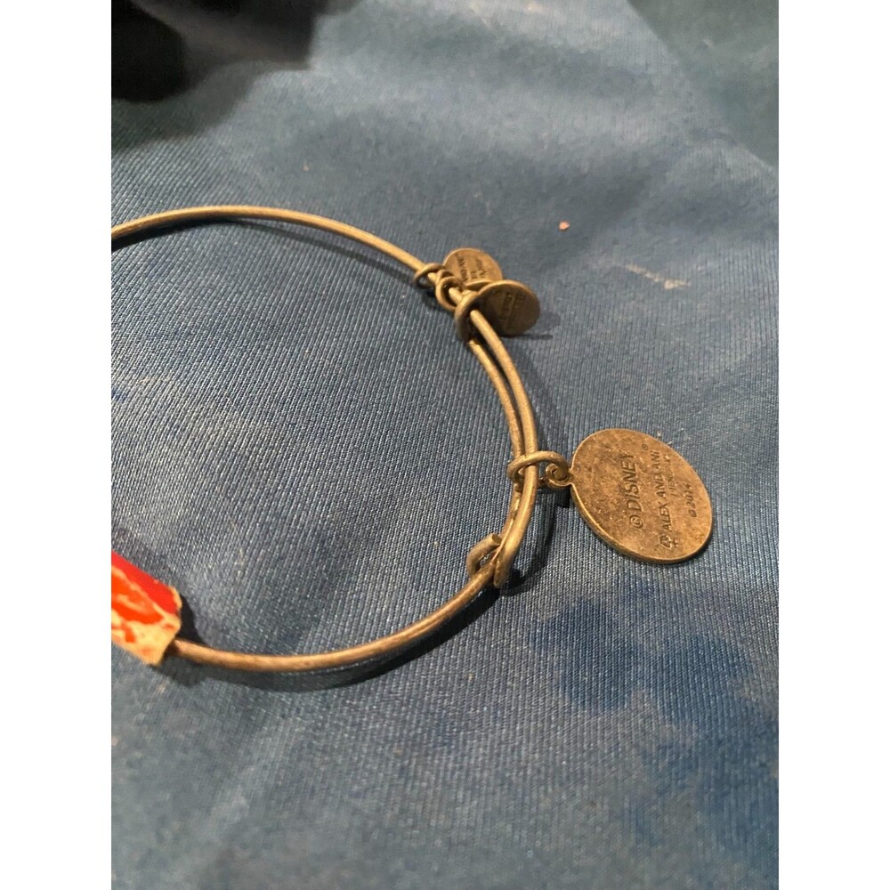 Alex and Ani Disney Frozen Anna Elsa Charm Bangle Bracelet Silver Tone